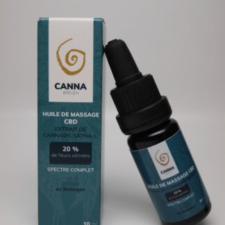 HUILE DE MASSAGE CBD BIO 20 % 10 ML